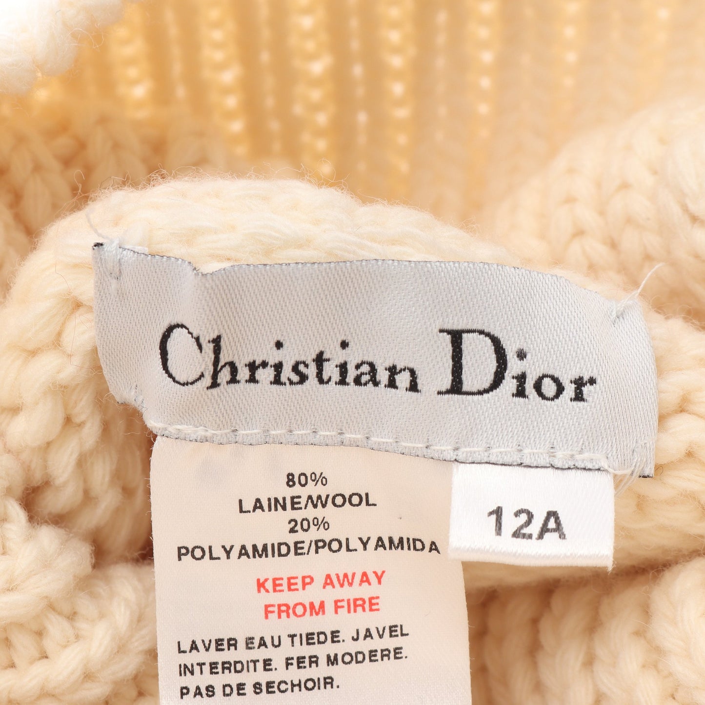 ニット ハイネック ウール アイボリー レッド キッズ クリスチャンディオール トップス Christian Dior