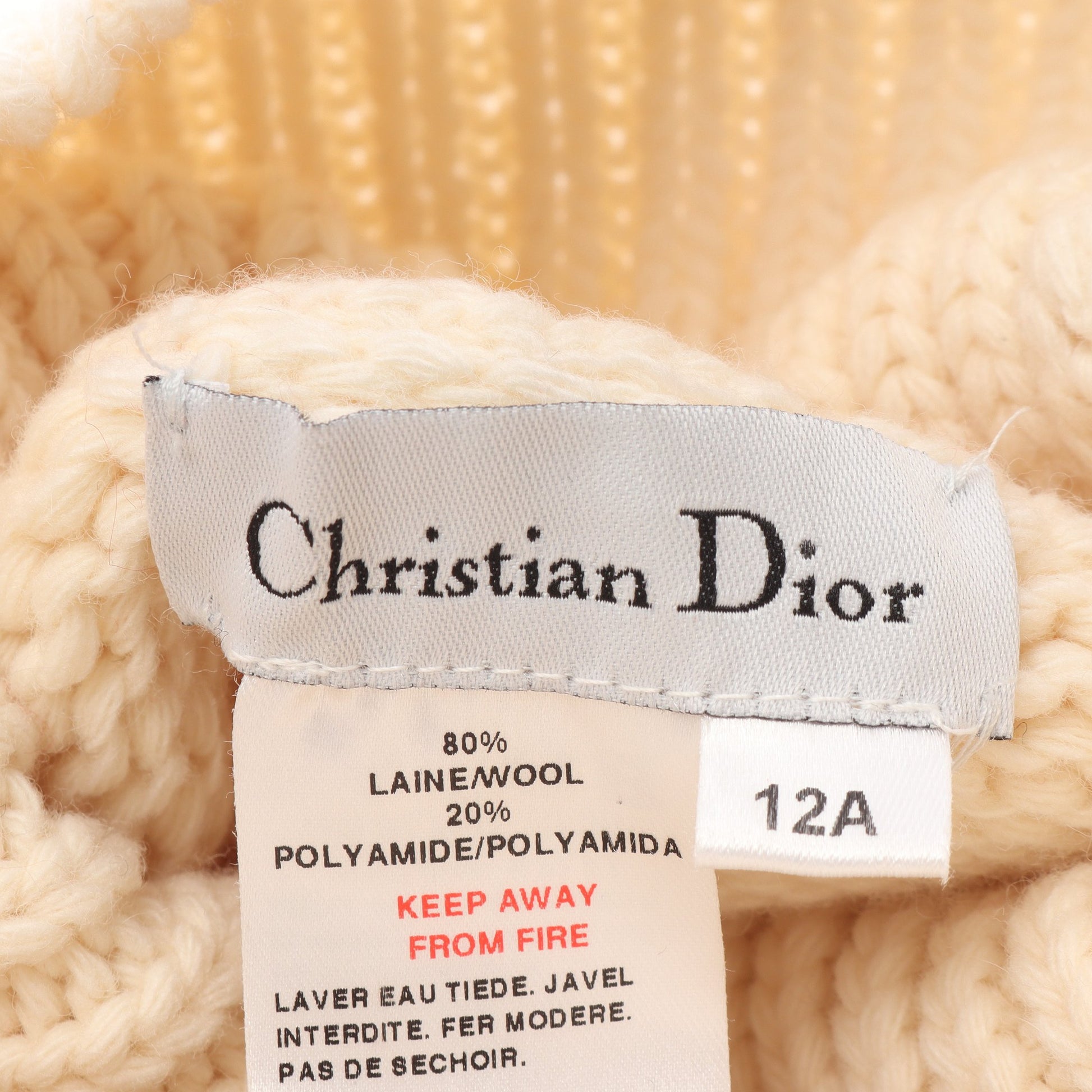 ニット ハイネック ウール アイボリー レッド キッズ クリスチャンディオール トップス Christian Dior