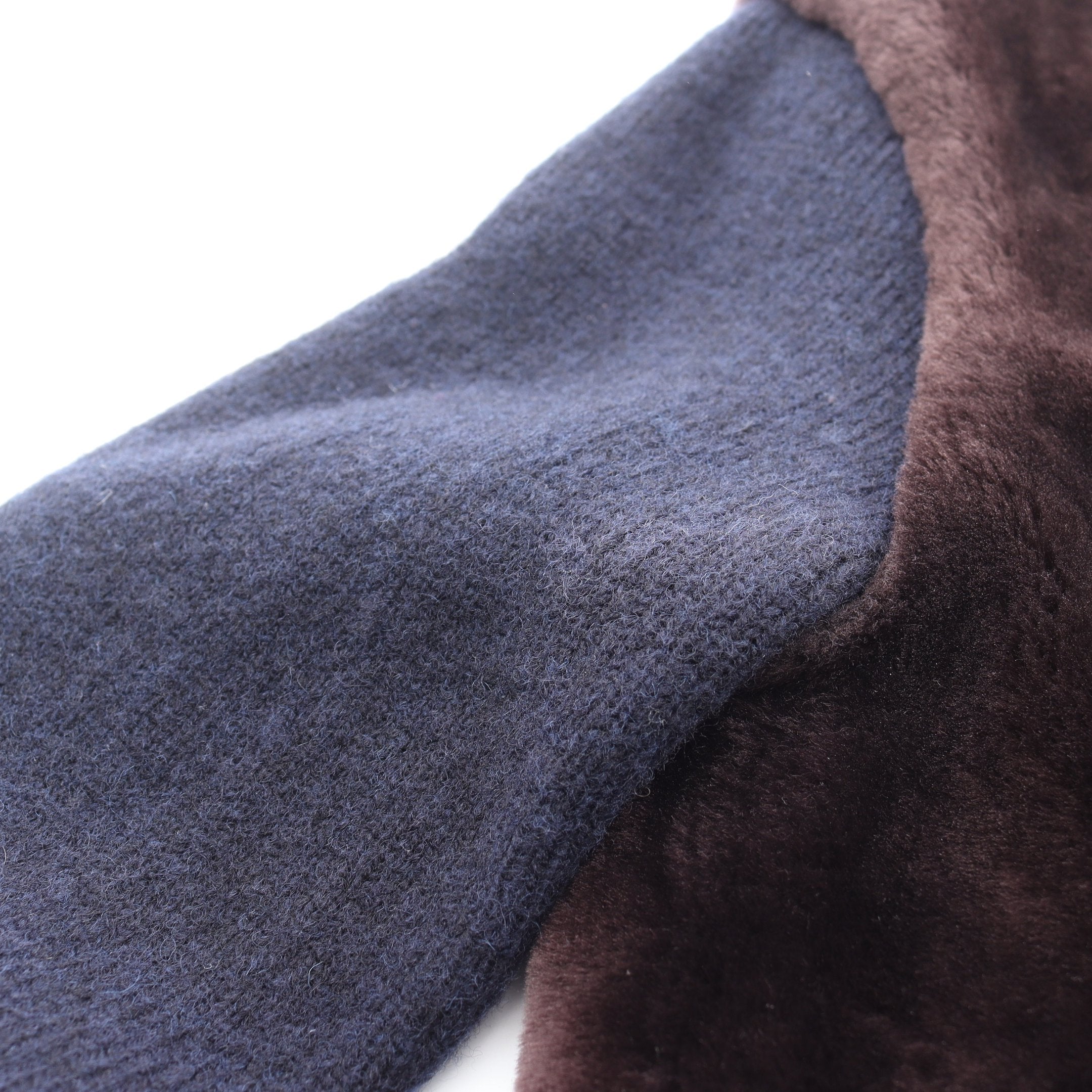 シアリングニット ブルゾン ジャケット バックロゴ ウール カシミヤ