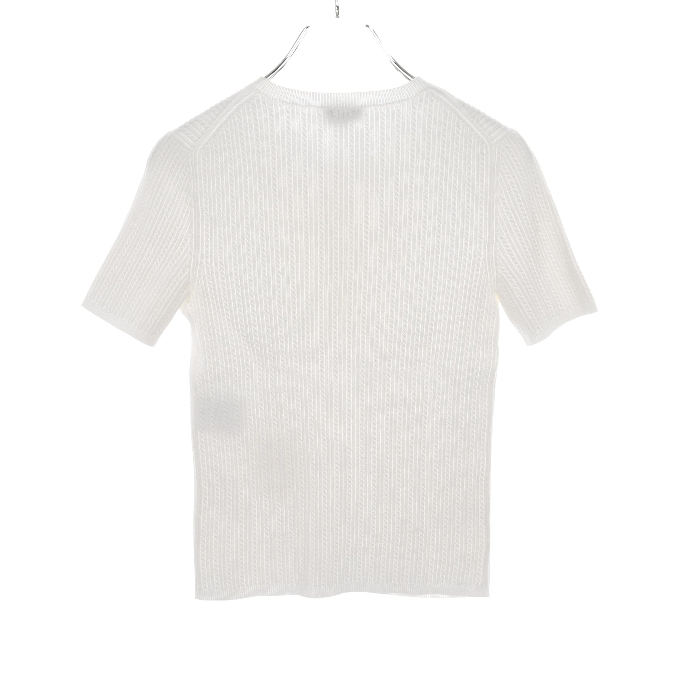 CHANEL 半袖ニット 44 ホワイト コットン CHANEL 半袖ニット 44 ホワイト コットン