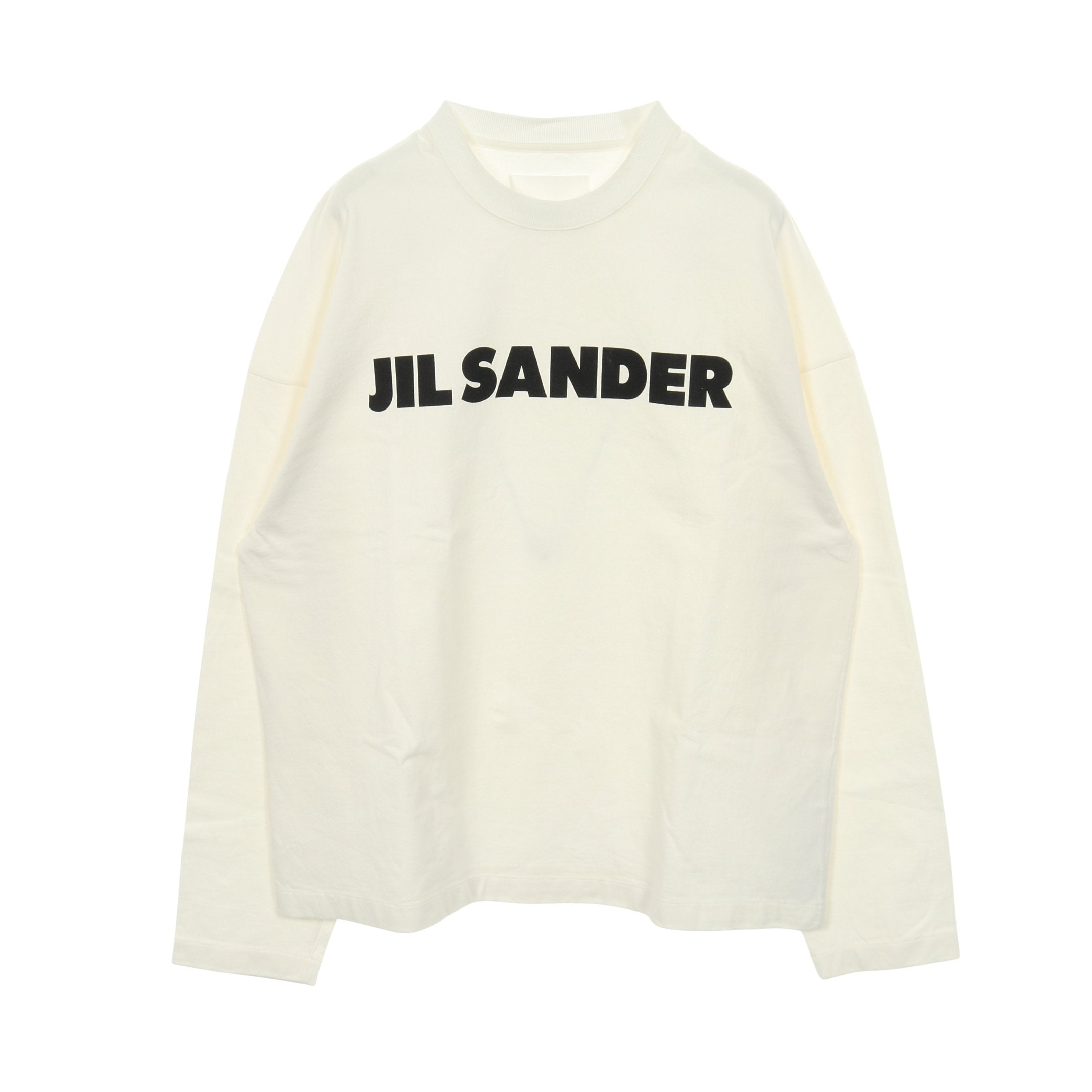 ロゴプリント Tシャツ クルーネック 長袖 コットン ホワイト ジル