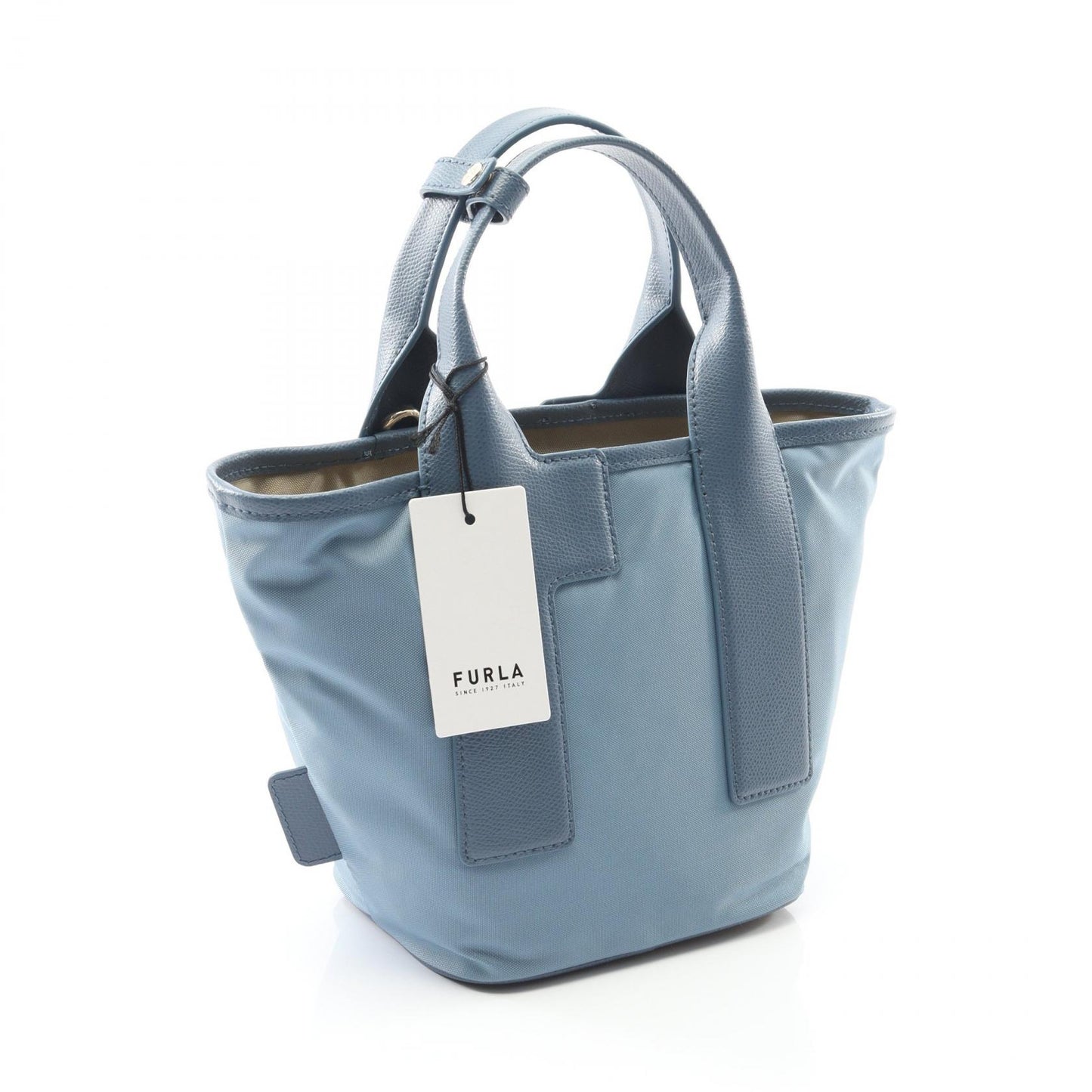 PIUMA ピューマ S ハンドバッグ トートバッグ ナイロン レザー ブルー ベージュ フルラ バッグ FURLA