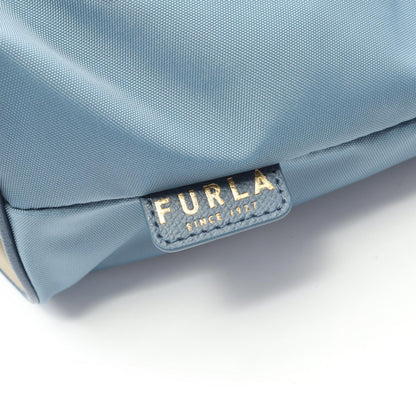 PIUMA ピューマ S ハンドバッグ トートバッグ ナイロン レザー ブルー ベージュ フルラ バッグ FURLA