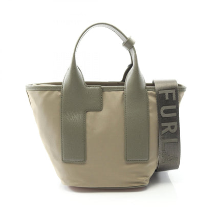 PIUMA ピューマ S ハンドバッグ トートバッグ ナイロン レザー ベージュ カーキグリーン フルラ バッグ FURLA