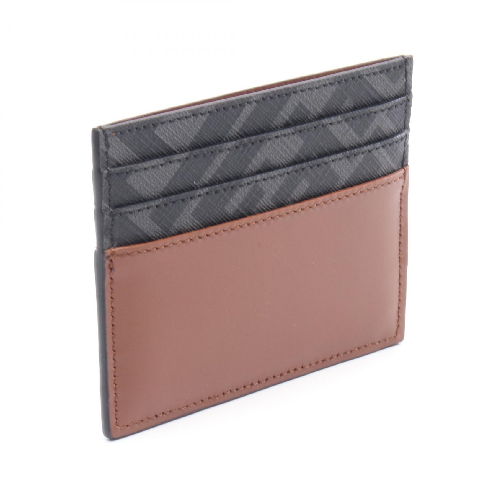 FFスクエア カードケース レザー PVC ブラウン ブラック フェンディ  