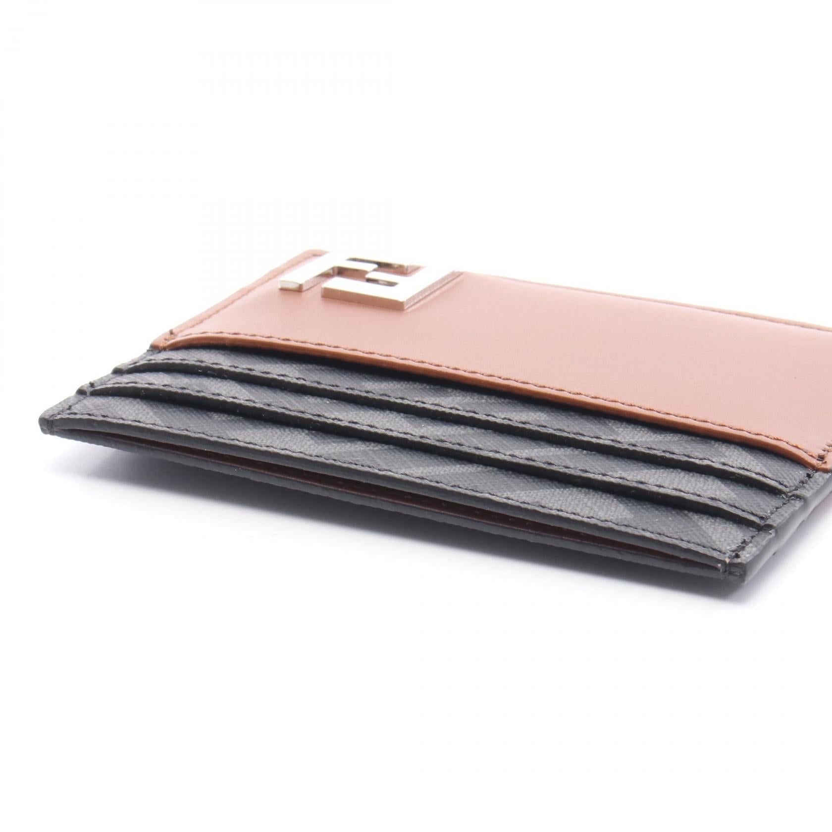 FFスクエア カードケース レザー PVC ブラウン ブラック フェンディ  