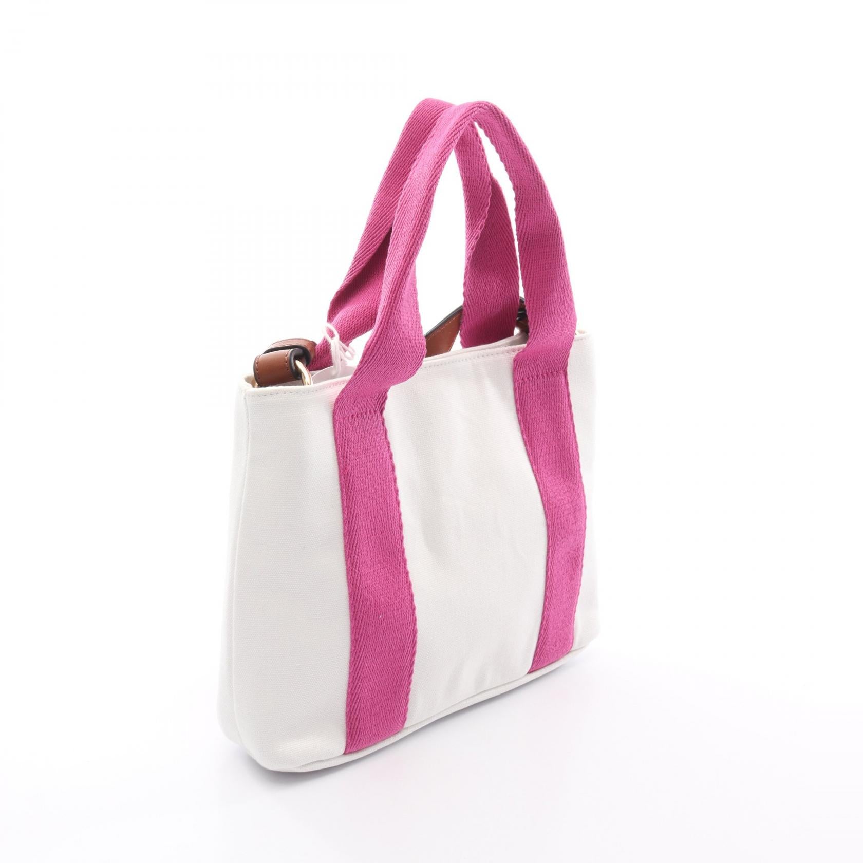 ハンドバッグ キャンバス ホワイト ピンク クロエ バッグ Chloe