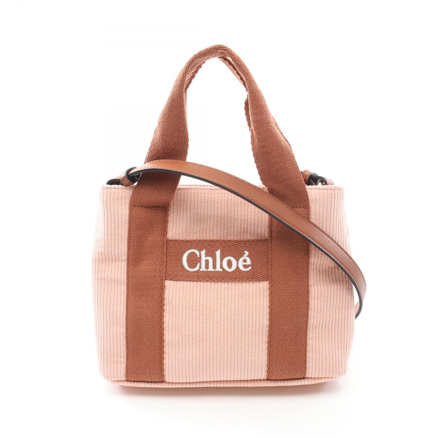 ショルダーバッグ キャンバス レザー コーデュロイ ピンク ブラウン クロエ バッグ Chloe