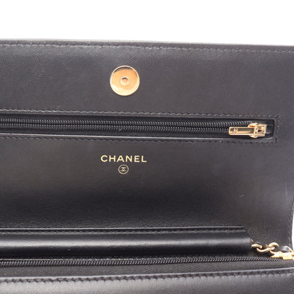マトラッセ チェーンウォレット ラムスキン ブラック ゴールド金具 シャネル バッグ CHANEL