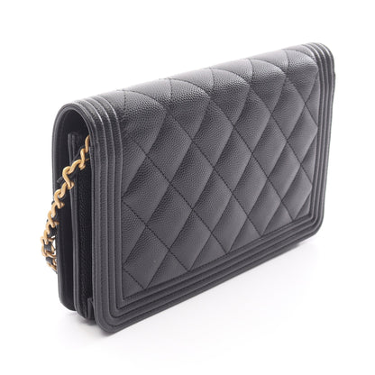 ボーイシャネル マトラッセ チェーンウォレット キャビアスキン ブラック ゴールド金具 シャネル バッグ CHANEL
