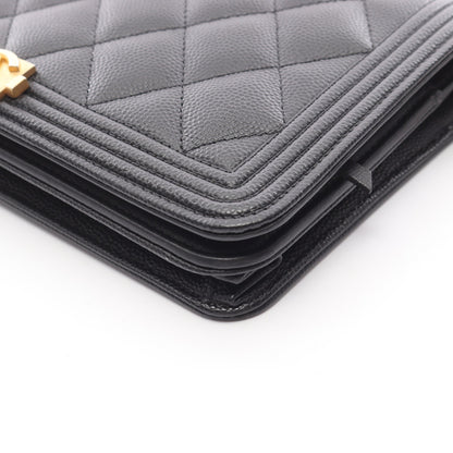 ボーイシャネル マトラッセ チェーンウォレット キャビアスキン ブラック ゴールド金具 シャネル バッグ CHANEL