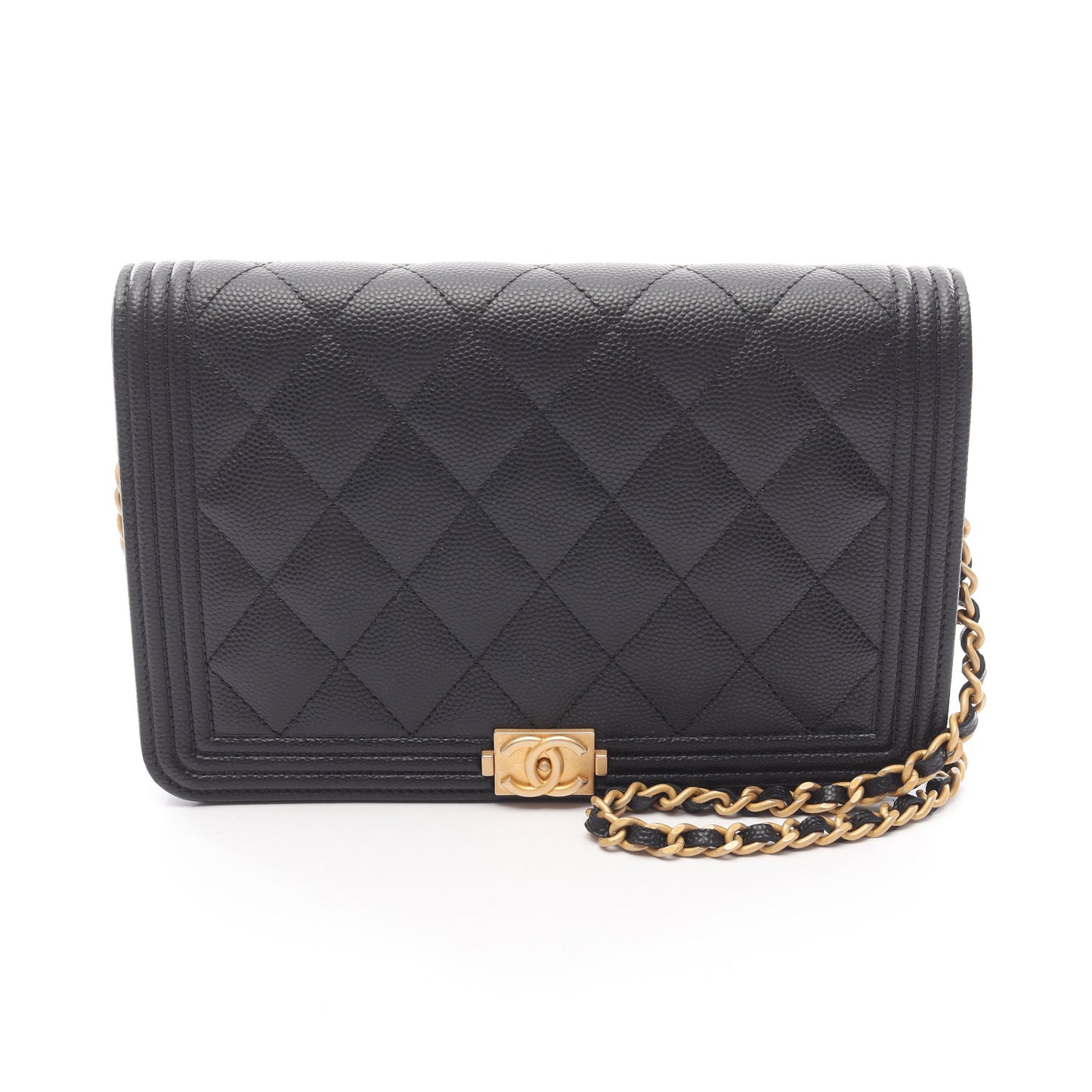 ボーイシャネル マトラッセ チェーンウォレット キャビアスキン ブラック ゴールド金具 シャネル バッグ CHANEL