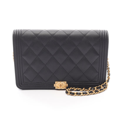ボーイシャネル マトラッセ チェーンウォレット キャビアスキン ブラック ゴールド金具 シャネル バッグ CHANEL