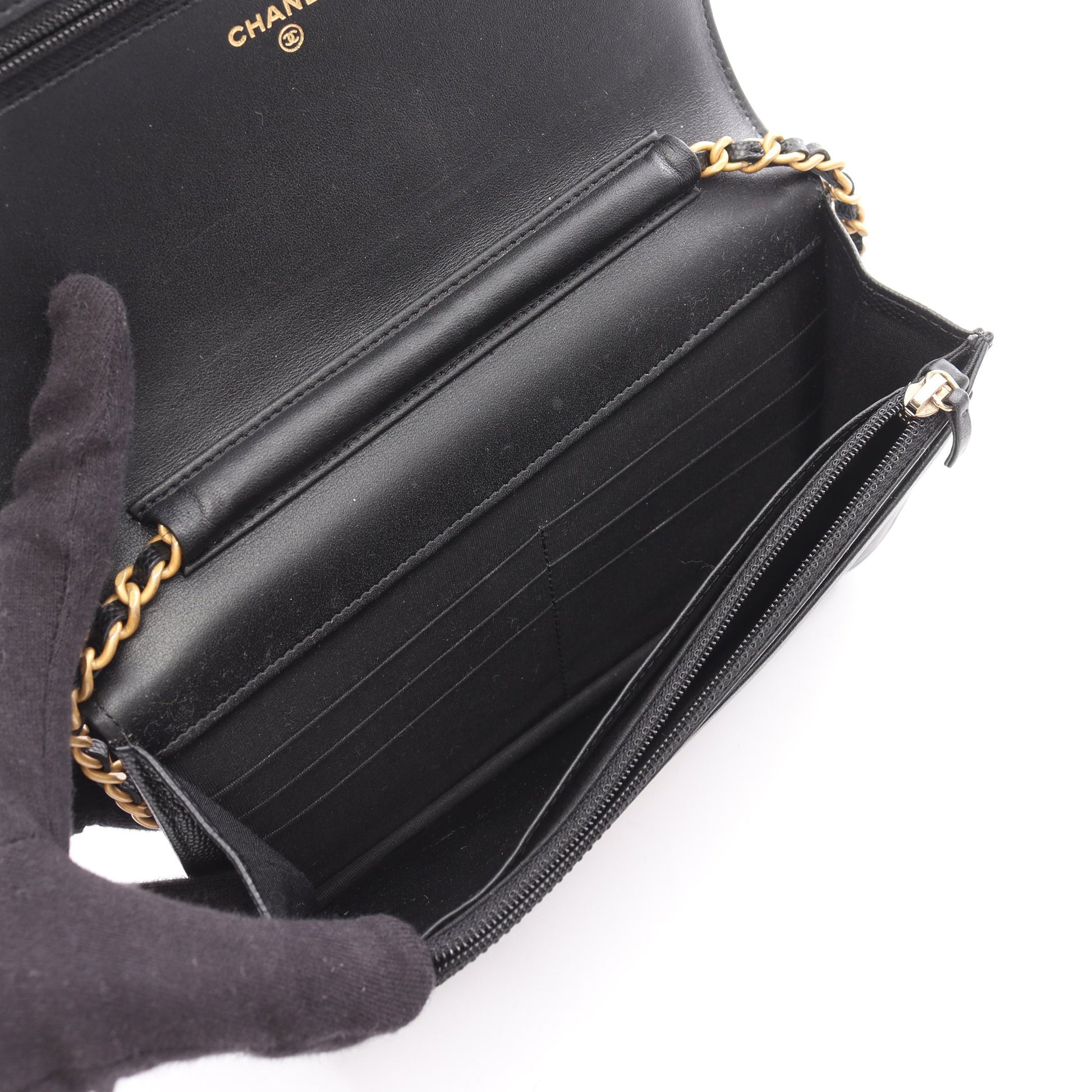 ボーイシャネル マトラッセ チェーンウォレット キャビアスキン ブラック ゴールド金具 シャネル バッグ CHANEL
