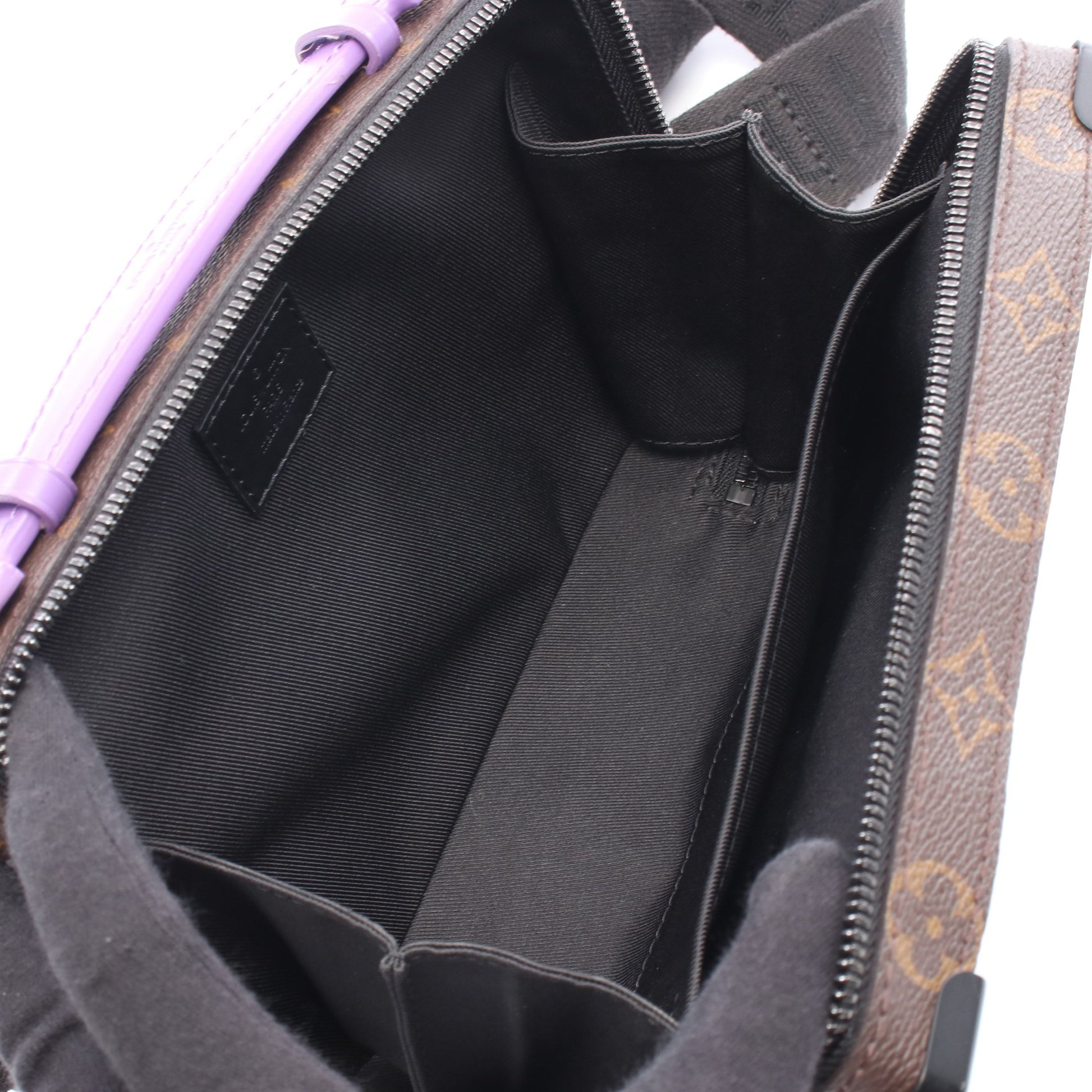 ハンドル ソフトトランク モノグラムマカサー ハンドバッグ PVC レザー ブラウン パープル 2WAY ルイヴィトン バッグ LOUIS VUITTON