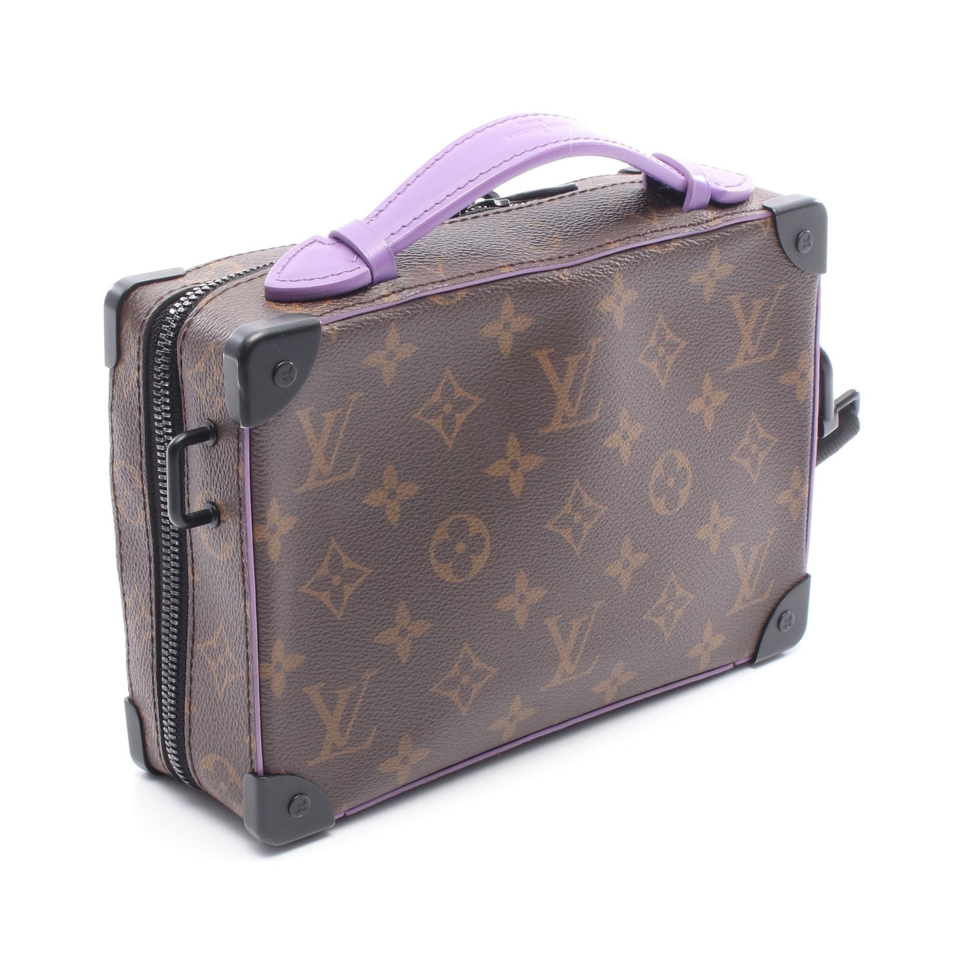 ハンドル ソフトトランク モノグラムマカサー ハンドバッグ PVC レザー ブラウン パープル 2WAY ルイヴィトン バッグ LOUIS VUITTON