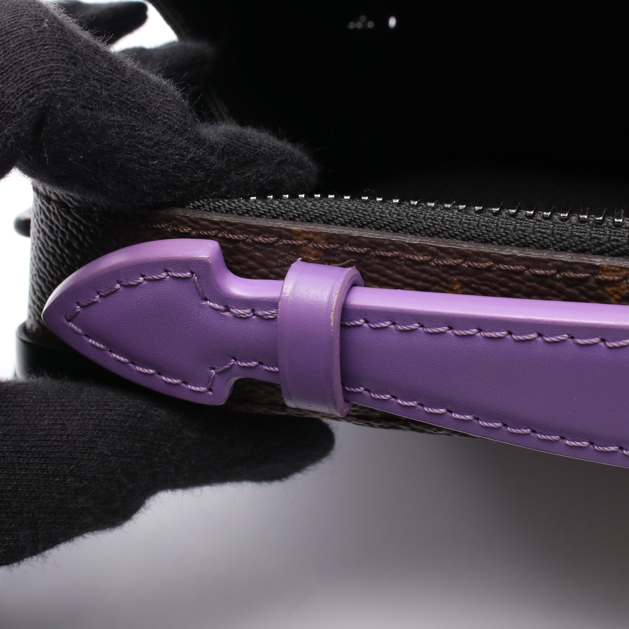 ハンドル ソフトトランク モノグラムマカサー ハンドバッグ PVC レザー