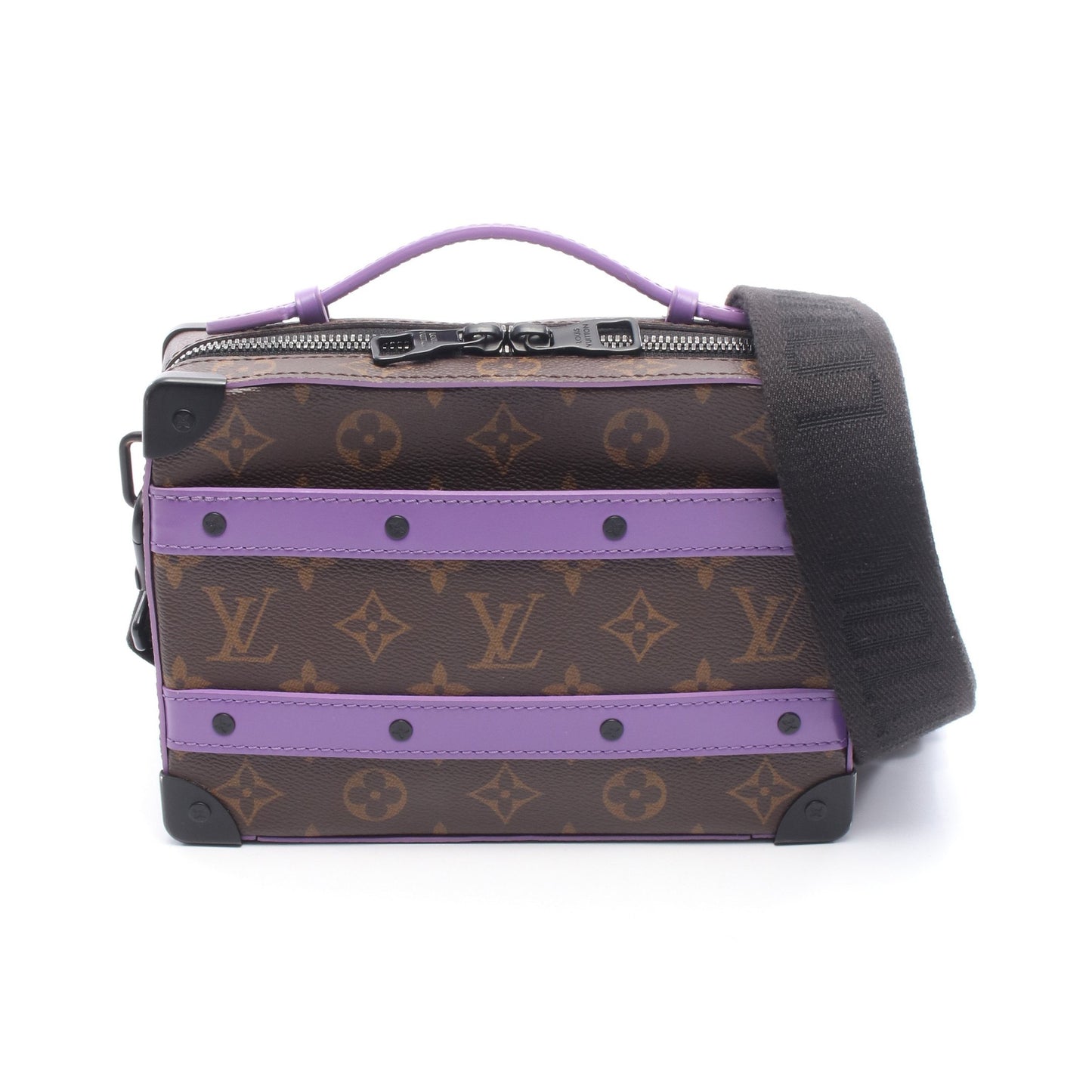 ハンドル ソフトトランク モノグラムマカサー ハンドバッグ PVC レザー ブラウン パープル 2WAY ルイヴィトン バッグ LOUIS VUITTON