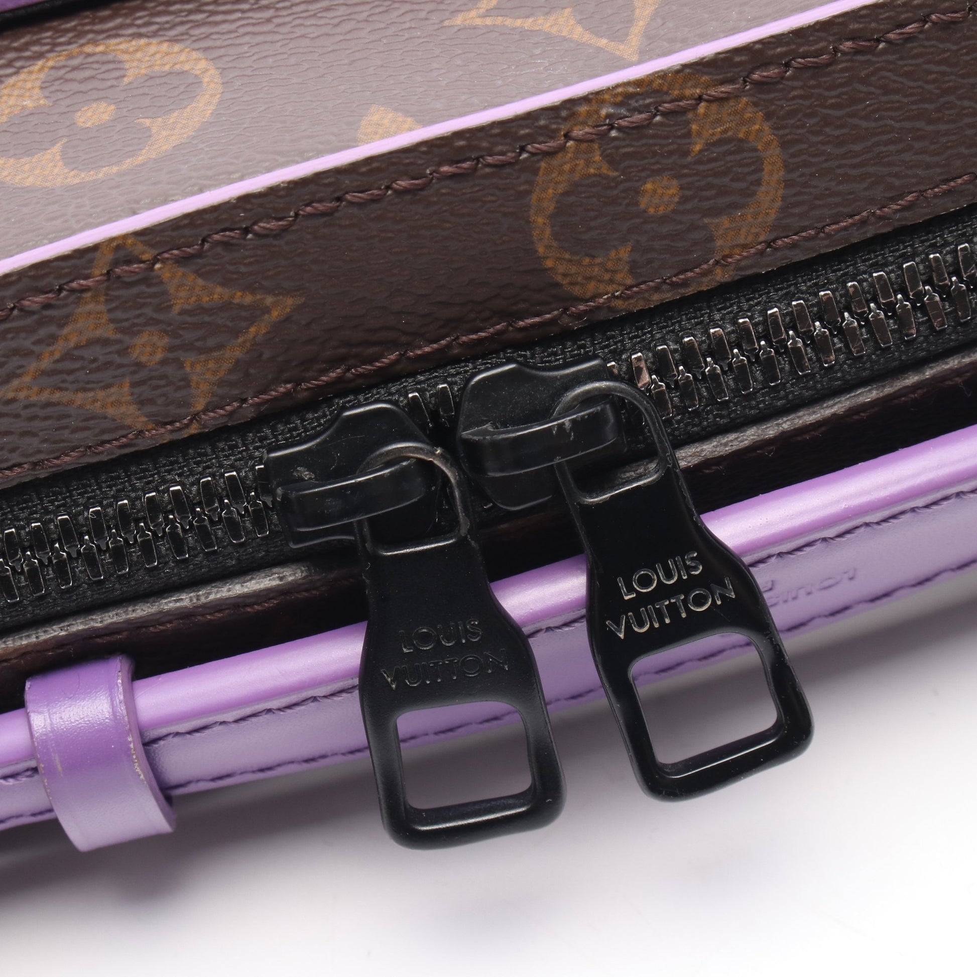 ハンドル ソフトトランク モノグラムマカサー ハンドバッグ PVC レザー ブラウン パープル 2WAY ルイヴィトン バッグ LOUIS VUITTON