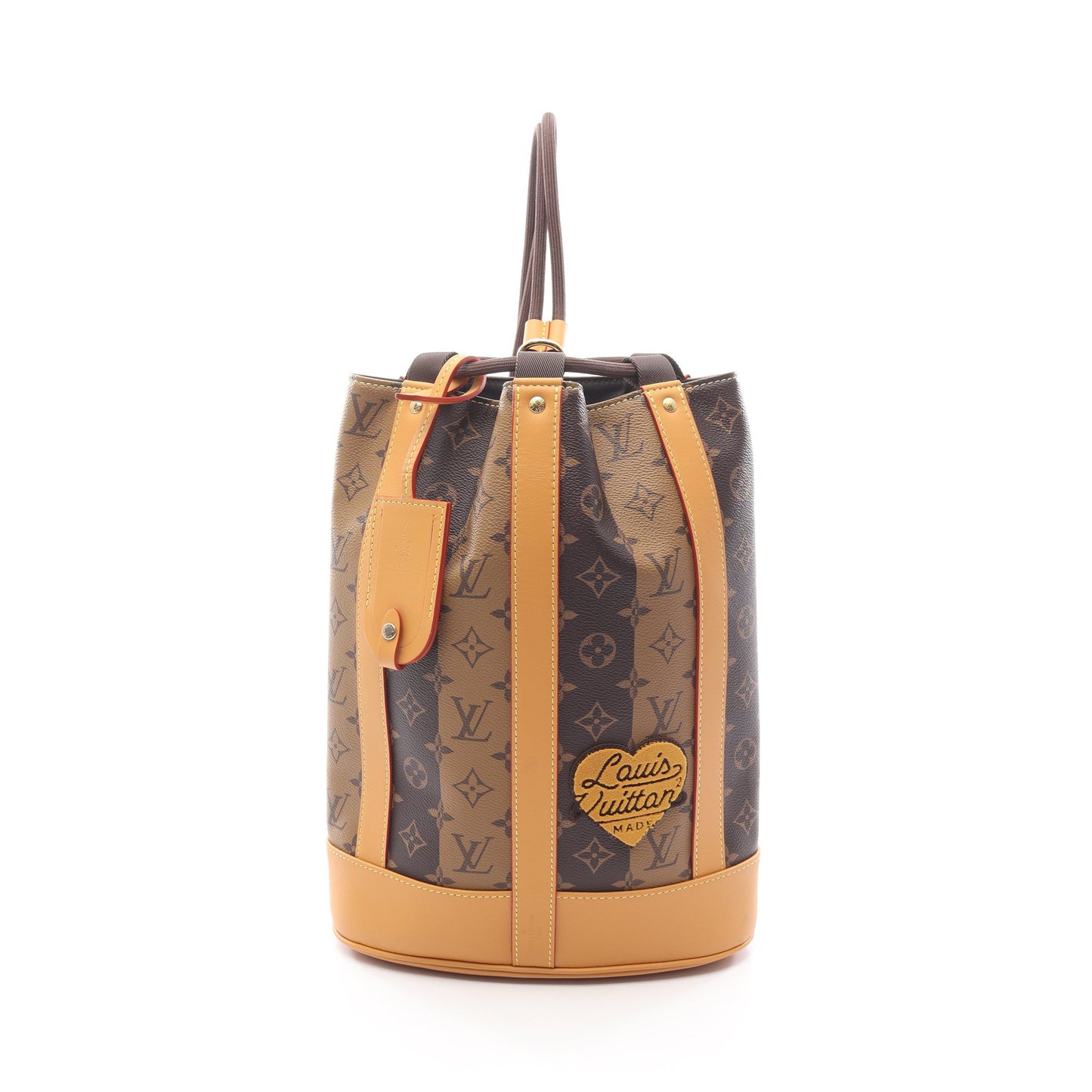 LOUIS VUITTON × NIGO ランドネ メッセンジャー モノグラムストライプ ショルダーバッグ PVC レザー ブラウン ルイヴィトン バッグ LOUIS VUITTON