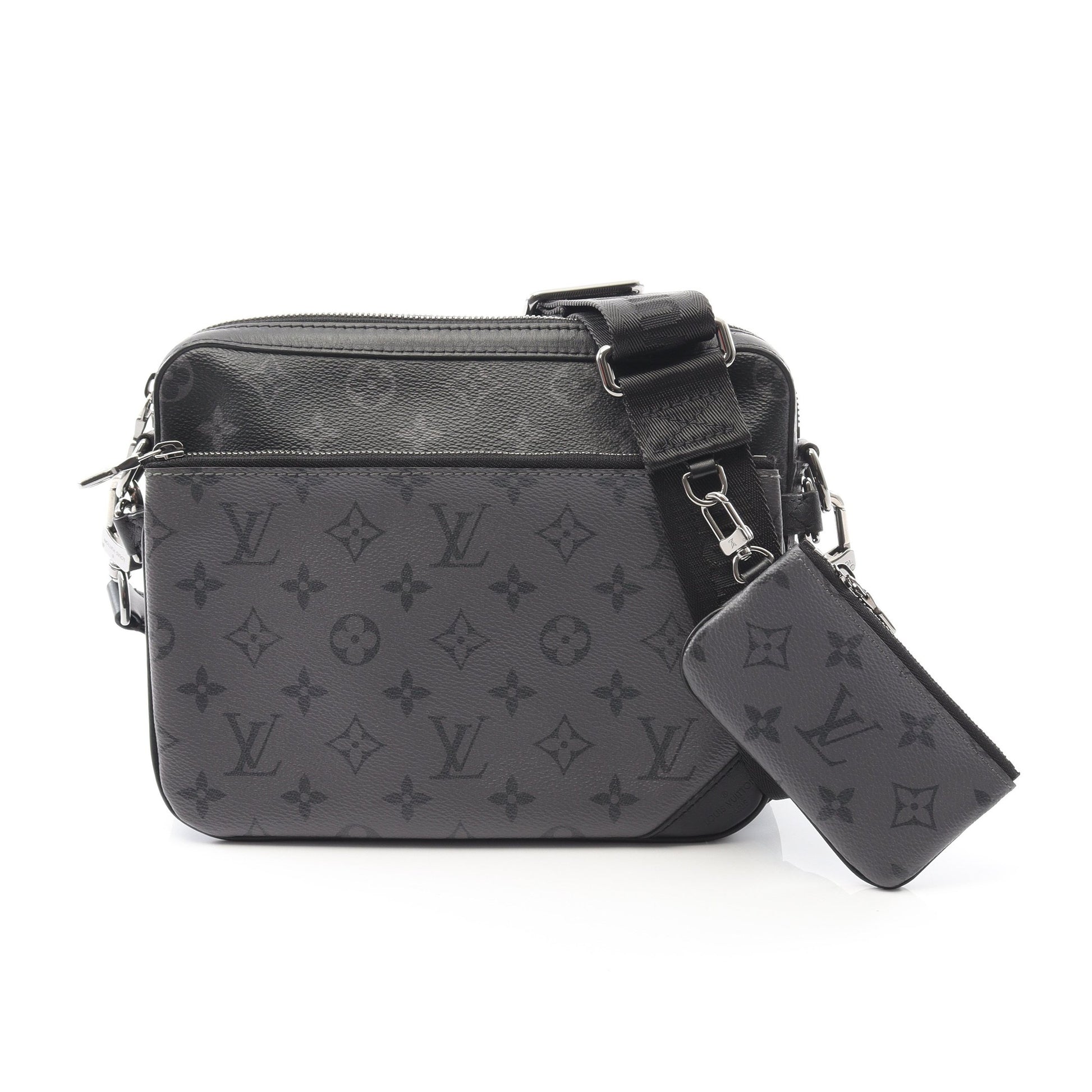 トリオ メッセンジャー モノグラム エクリプス ショルダーバッグ PVC レザー ブラック グレー ルイヴィトン バッグ LOUIS VUITTON