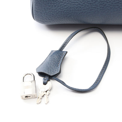 バーキン35 ハンドバッグ フィヨルド ブルー シルバー金具 □I刻印 エルメス バッグ HERMES