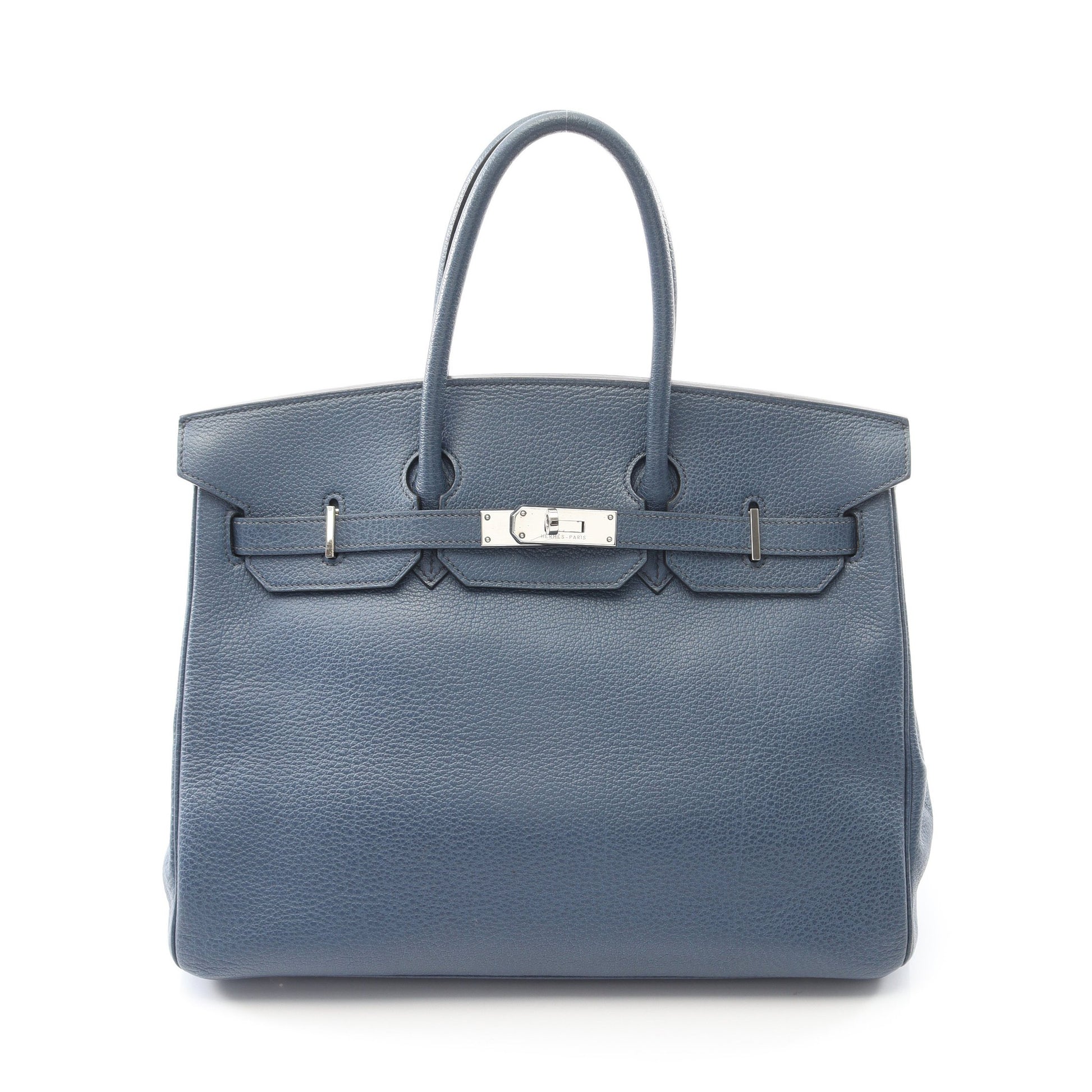 バーキン35 ハンドバッグ フィヨルド ブルー シルバー金具 □I刻印 エルメス バッグ HERMES