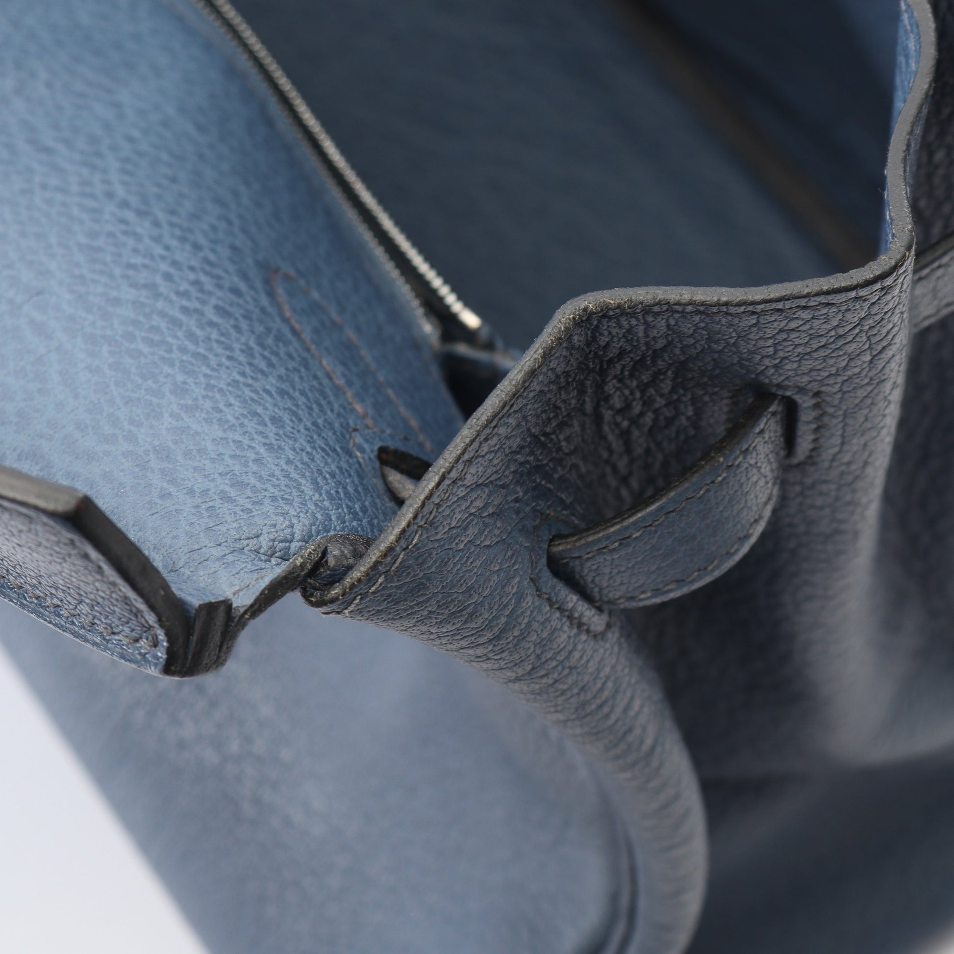 バーキン35 ハンドバッグ フィヨルド ブルー シルバー金具 □I刻印 エルメス バッグ HERMES