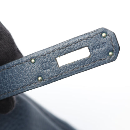 バーキン35 ハンドバッグ フィヨルド ブルー シルバー金具 □I刻印 エルメス バッグ HERMES
