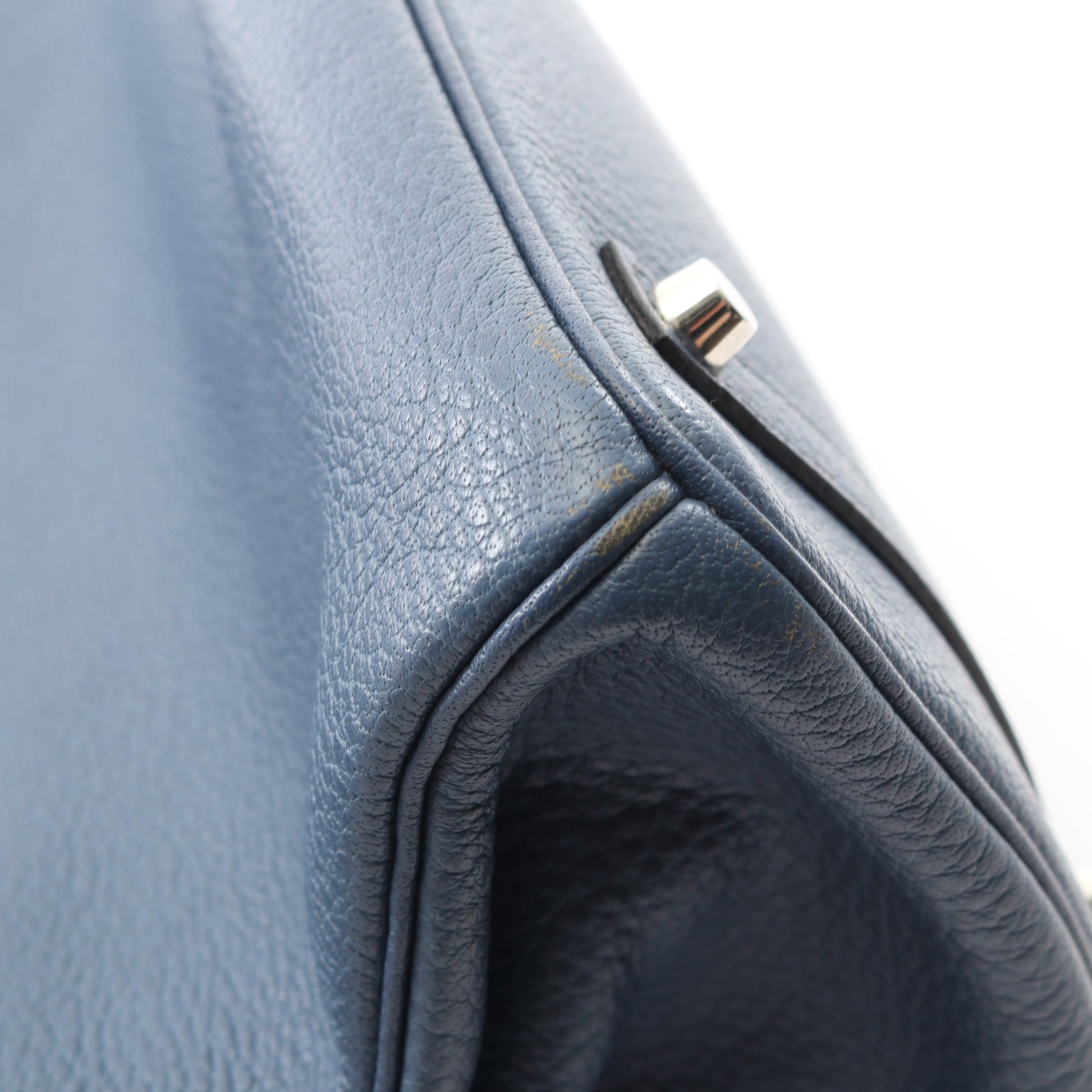 バーキン35 ハンドバッグ フィヨルド ブルー シルバー金具 □I刻印 エルメス バッグ HERMES