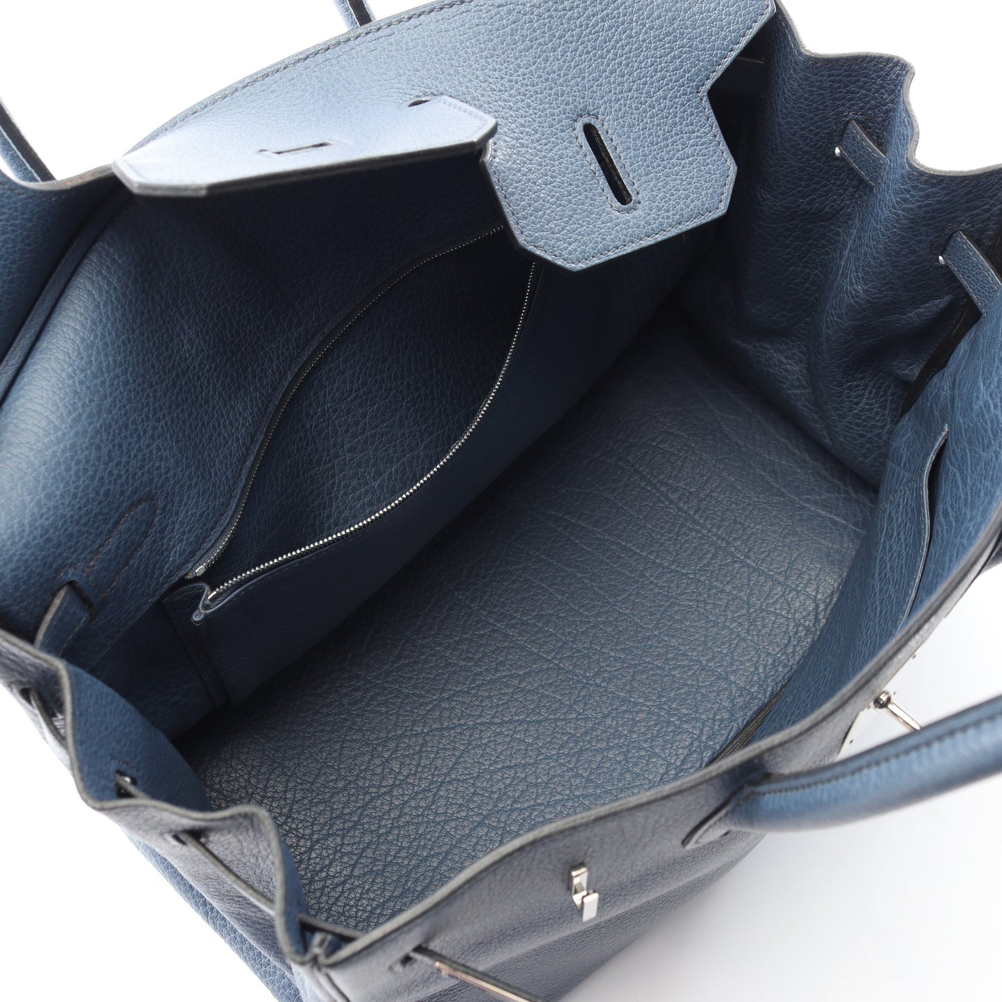 バーキン35 ハンドバッグ フィヨルド ブルー シルバー金具 □I刻印 エルメス バッグ HERMES