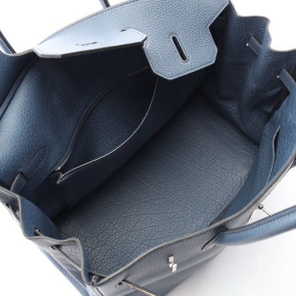 バーキン35 ハンドバッグ フィヨルド ブルー シルバー金具 □I刻印 エルメス バッグ HERMES