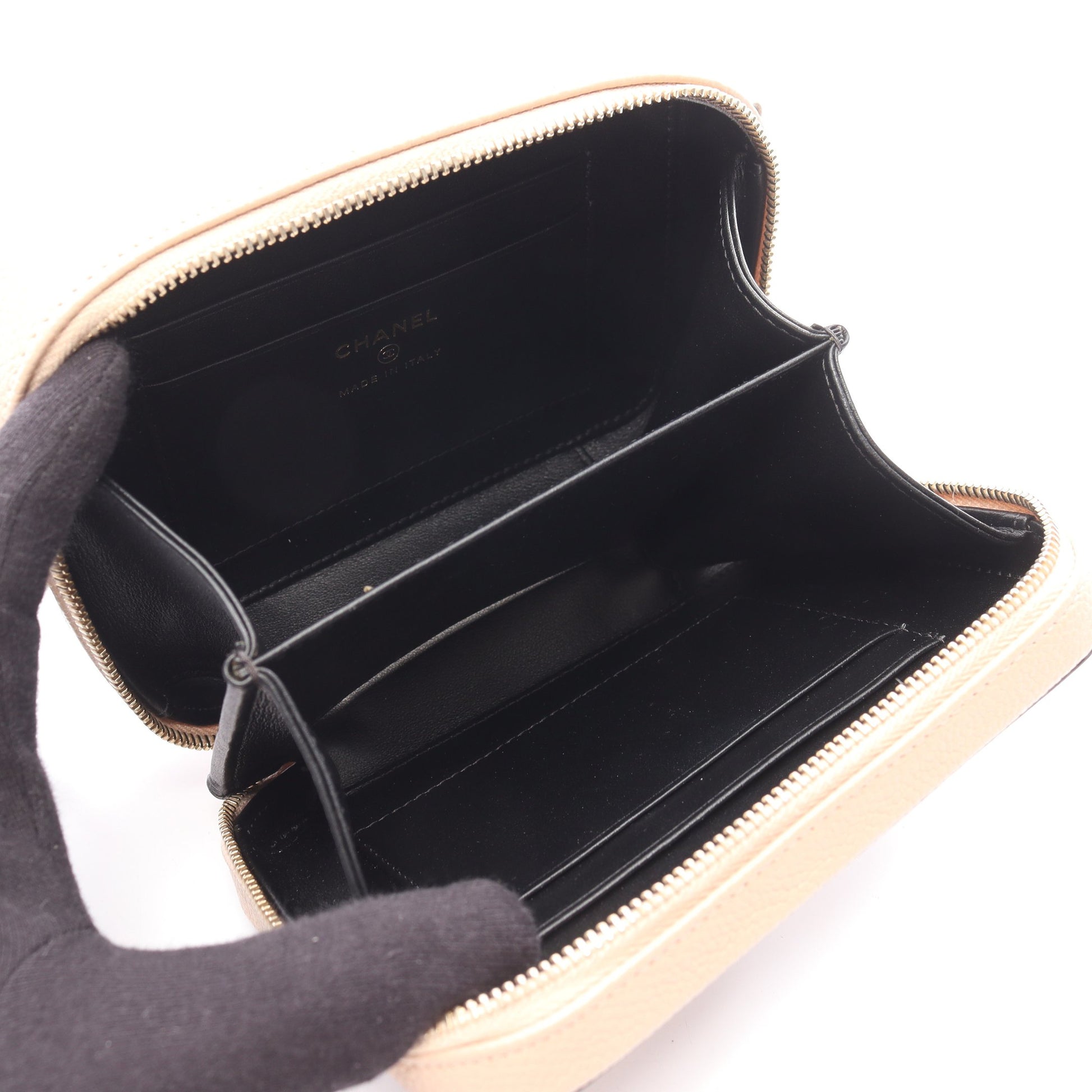 CCフィリグリー マトラッセ チェーンショルダーバッグ キャビアスキン ピンクベージュ ブラック ゴールド金具 シャネル バッグ CHANEL