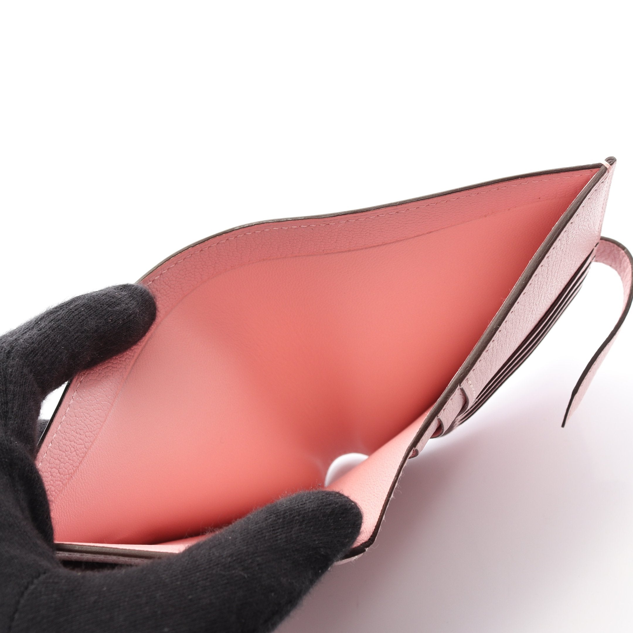 ベアンコンパクト ローズサクラ 二つ折り財布 シェーブル ライトピンク