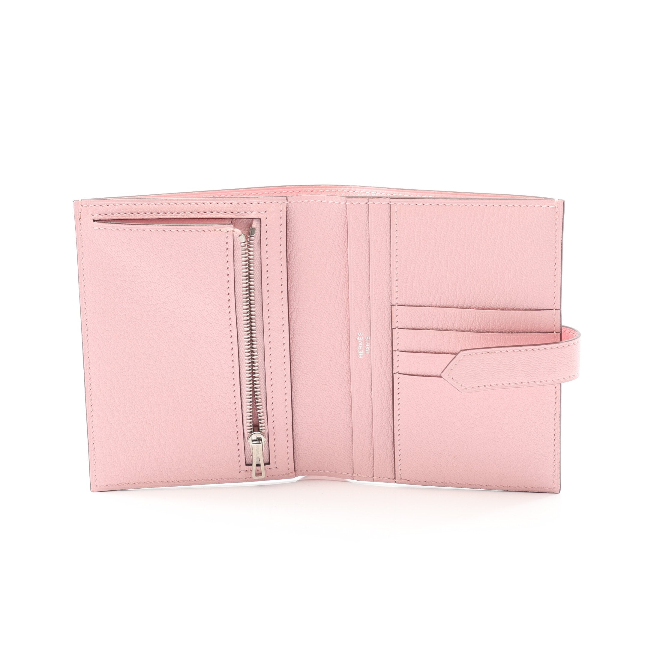 ベアンコンパクト ローズサクラ 二つ折り財布 シェーブル ライトピンク