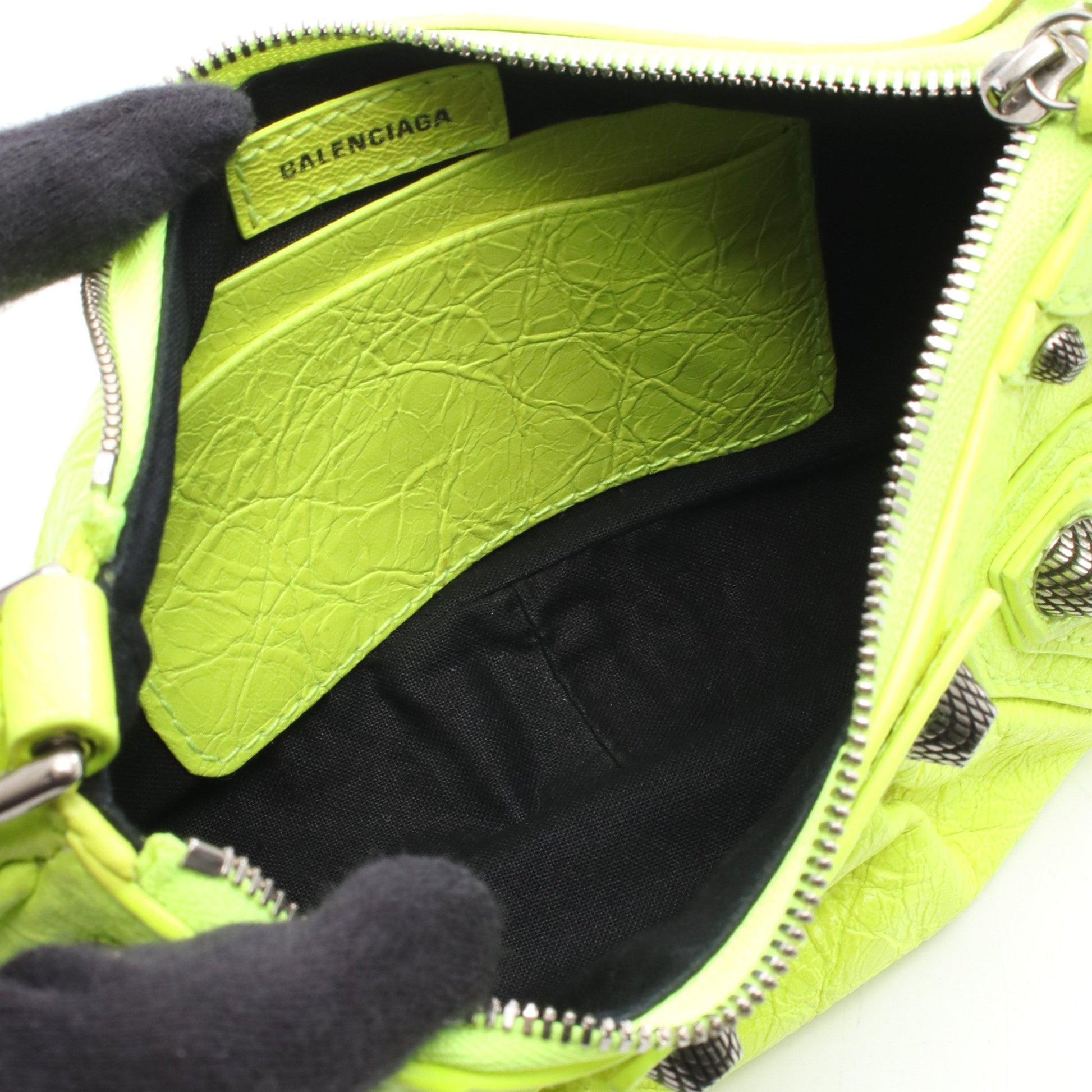 LE CAGOLE MINI BB ル カゴール ミニ チェーンハンドバッグ レザー イエロー ネオンカラー 2WAY バレンシアガ バッグ BALENCIAGA