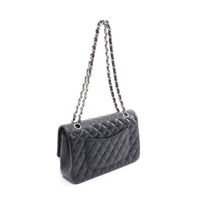 マトラッセ Wフラップ Wチェーンショルダーバッグ キャビアスキン ブラック シルバー金具 シャネル バッグ CHANEL