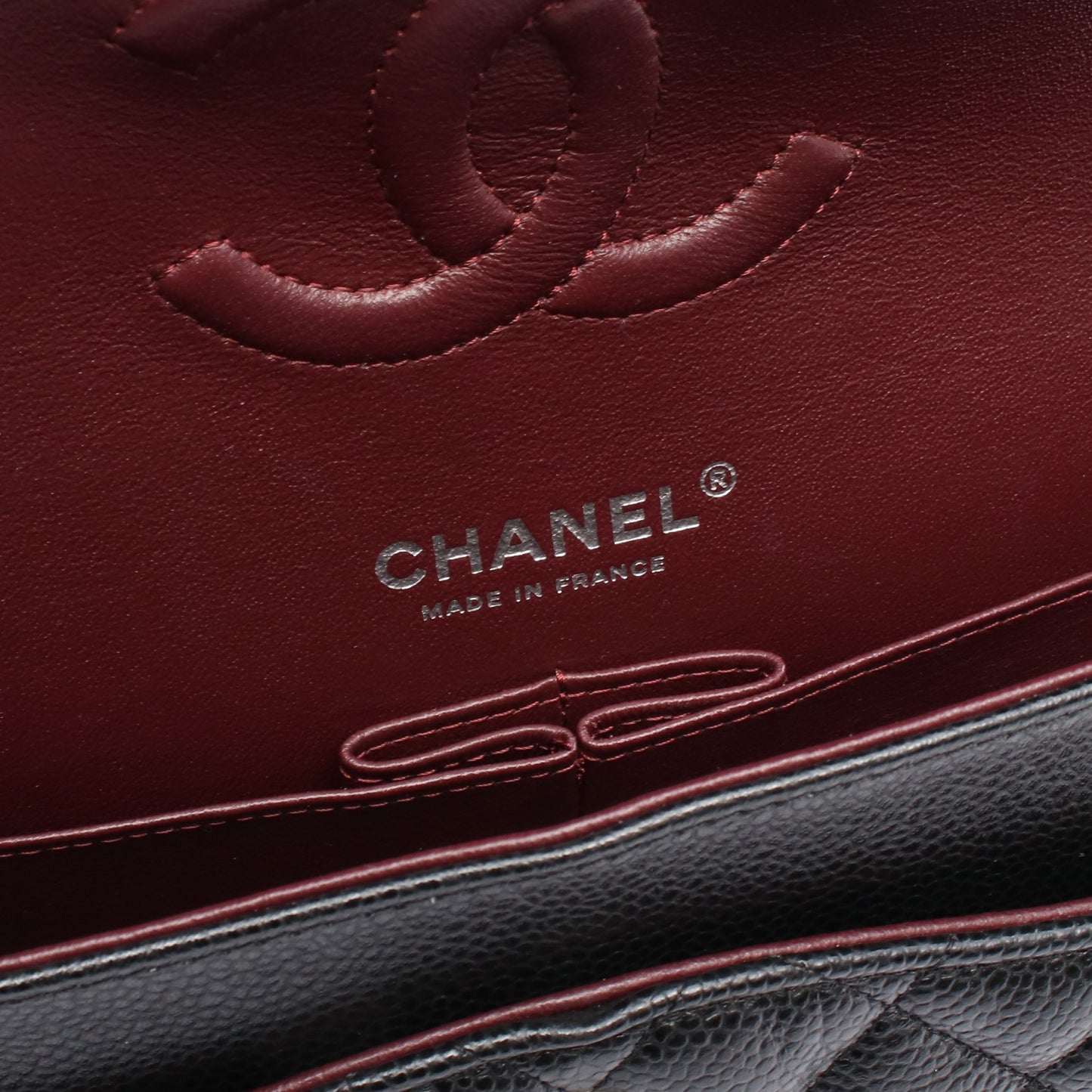 マトラッセ Wフラップ Wチェーンショルダーバッグ キャビアスキン ブラック シルバー金具 シャネル バッグ CHANEL