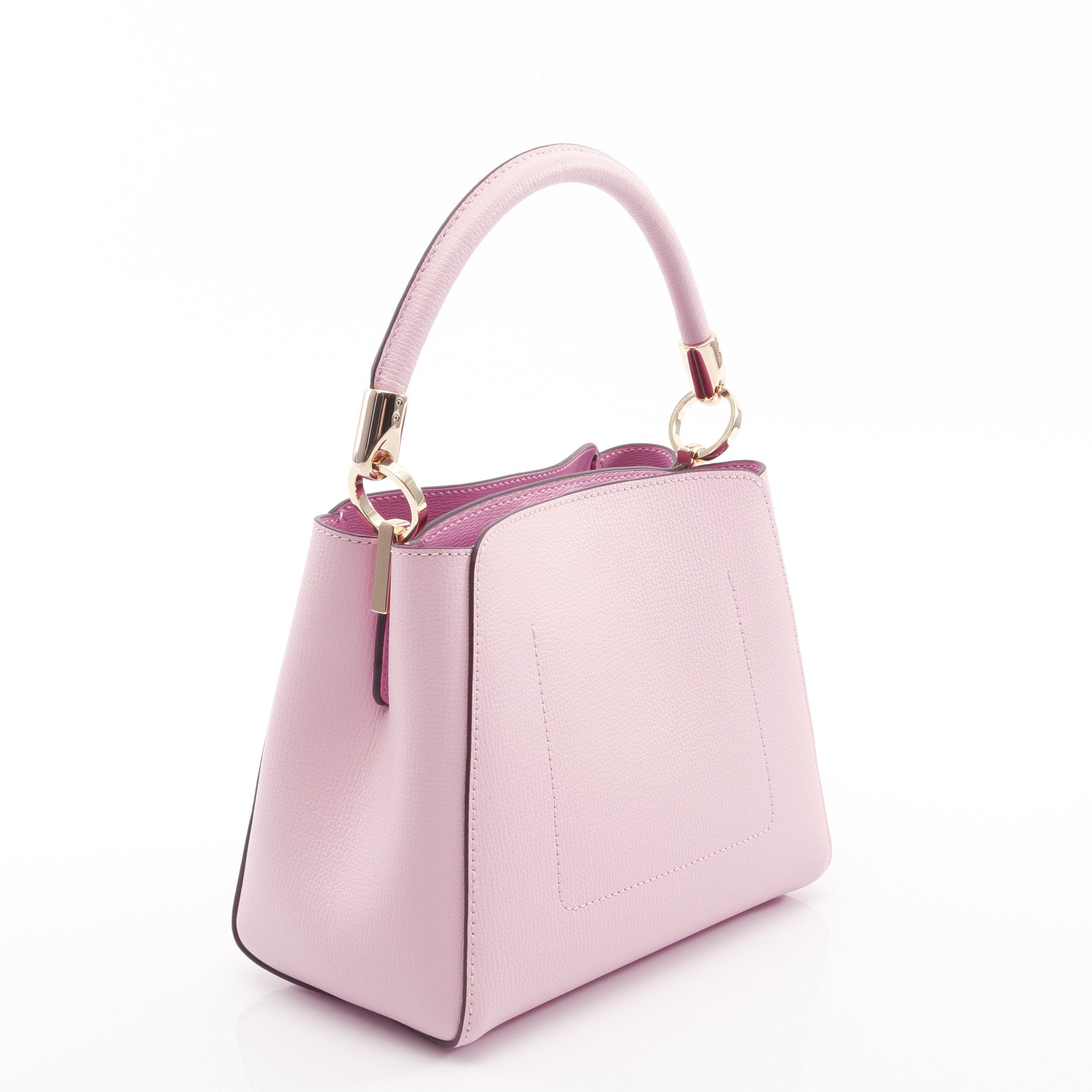 フィービー トップ ハンドル サッチェル ハンドバッグ レザー ピンク