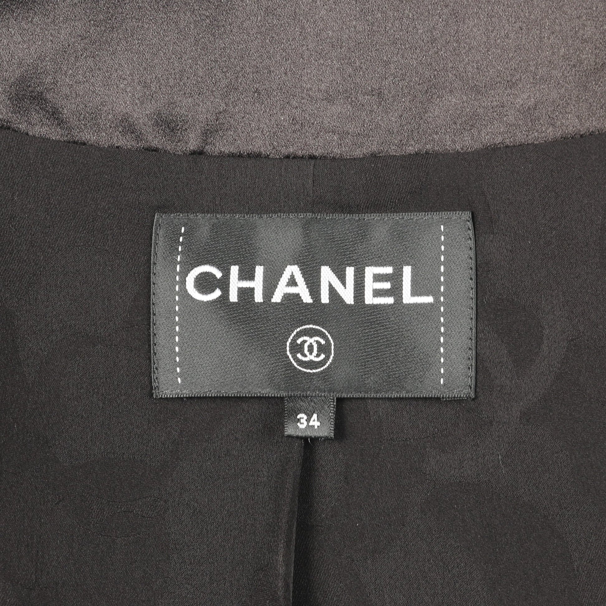 ココマークボタン ノーカラージャケット ウール ブラック シャネル アウター CHANEL