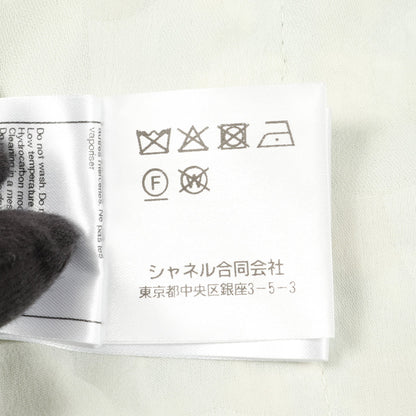 ココマークビジューボタン ツイード ジャケット コットン ターコイズブルー オフホワイト シャネル アウター CHANEL