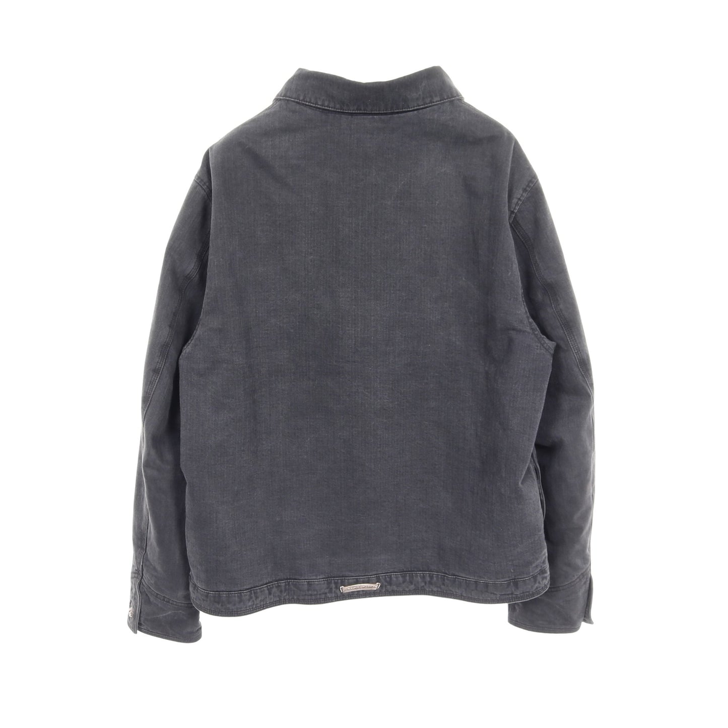 クロスボールボタン デニムジャケット コットン ダークグレー ジップアップ 中綿 クロムハーツ アウター Chrome Hearts