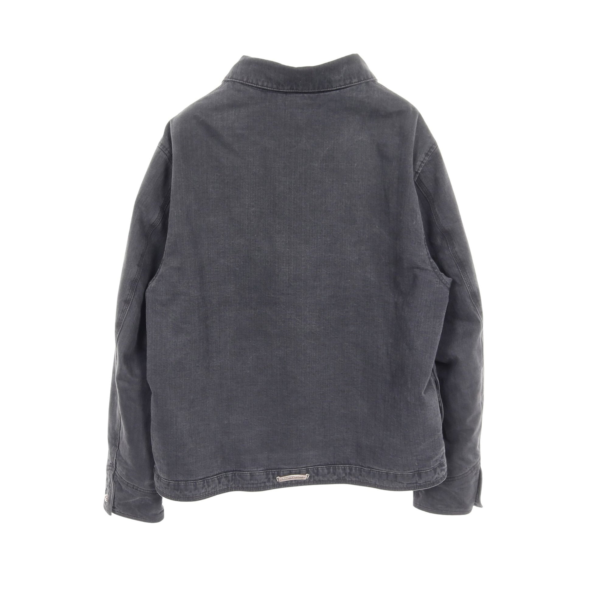 クロスボールボタン デニムジャケット コットン ダークグレー ジップアップ 中綿 クロムハーツ アウター Chrome Hearts