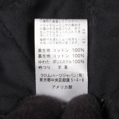 クロスボールボタン デニムジャケット コットン ダークグレー ジップアップ 中綿 クロムハーツ アウター Chrome Hearts