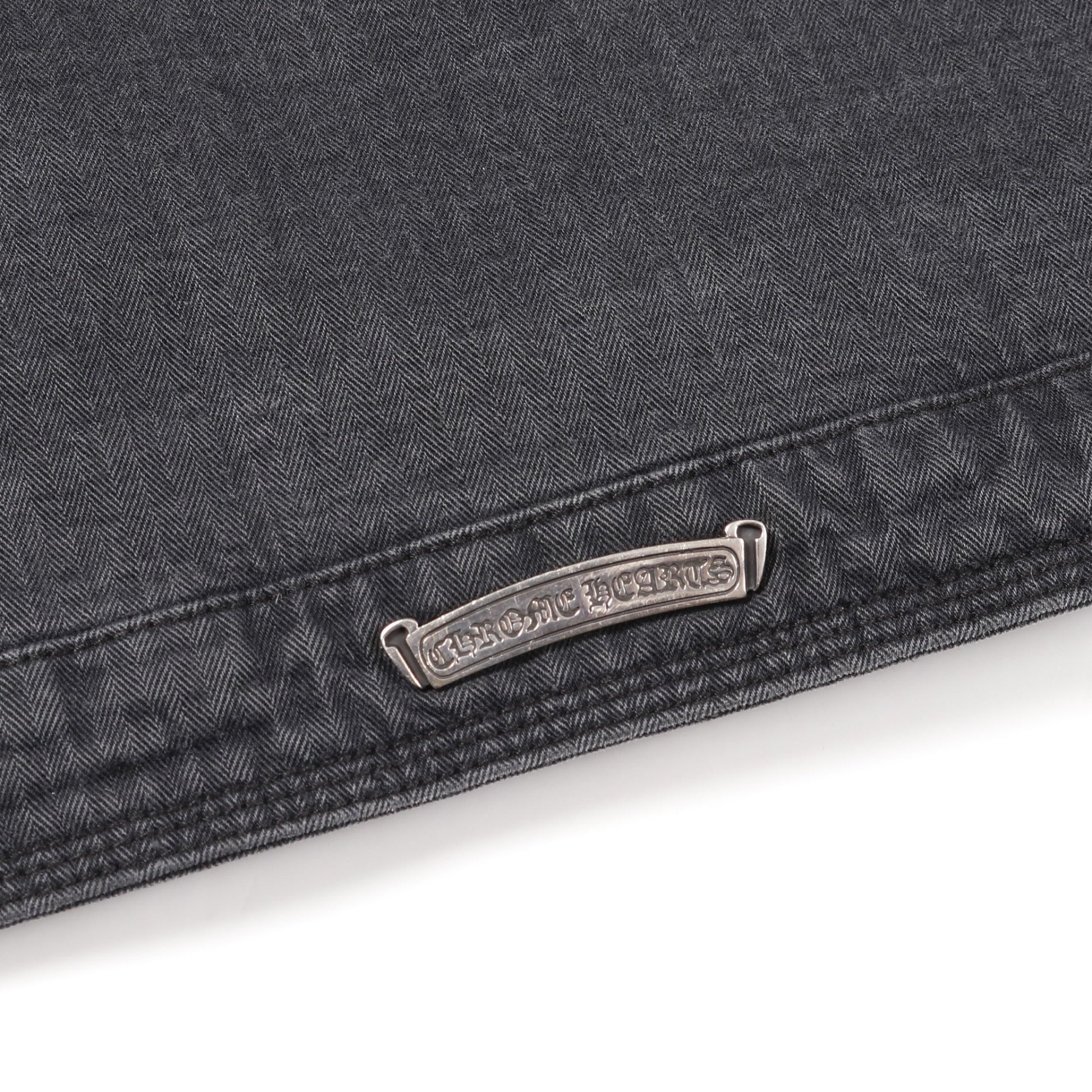 クロスボールボタン デニムジャケット コットン ダークグレー ジップアップ 中綿 クロムハーツ アウター Chrome Hearts