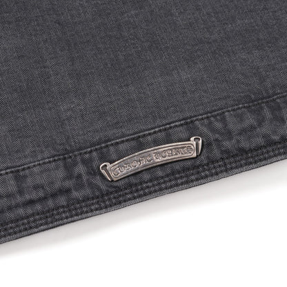 クロスボールボタン デニムジャケット コットン ダークグレー ジップアップ 中綿 クロムハーツ アウター Chrome Hearts