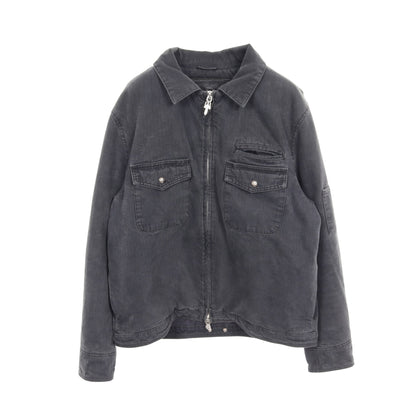 クロスボールボタン デニムジャケット コットン ダークグレー ジップアップ 中綿 クロムハーツ アウター Chrome Hearts