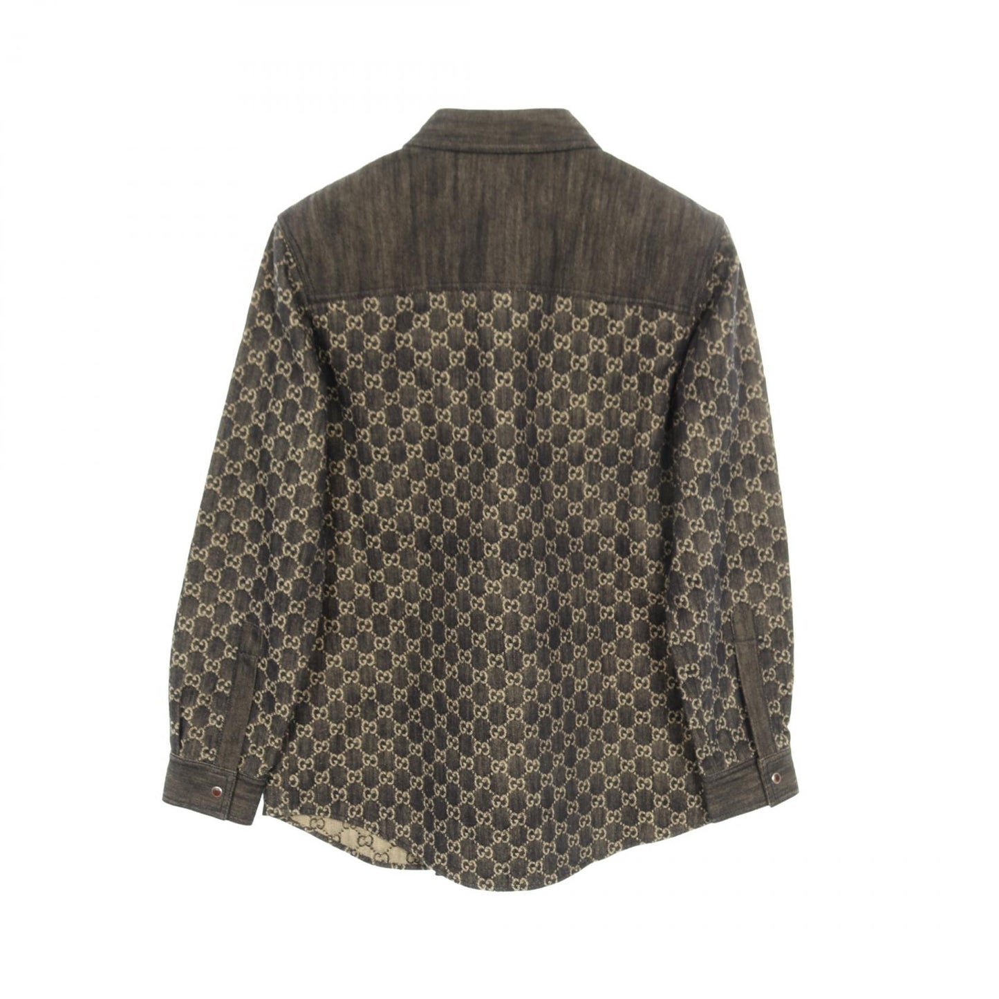 GGジャガード シャツ デニムジャケット コットン ブラック グッチ アウター GUCCI