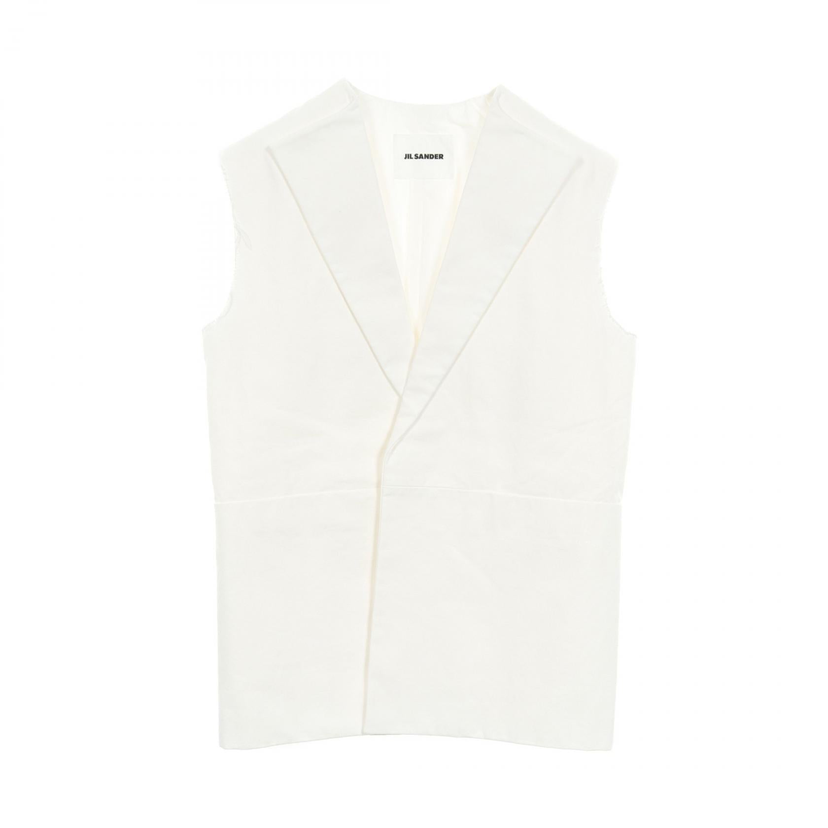 ベスト ジレ コットン ホワイト ジルサンダー トップス JIL SANDER