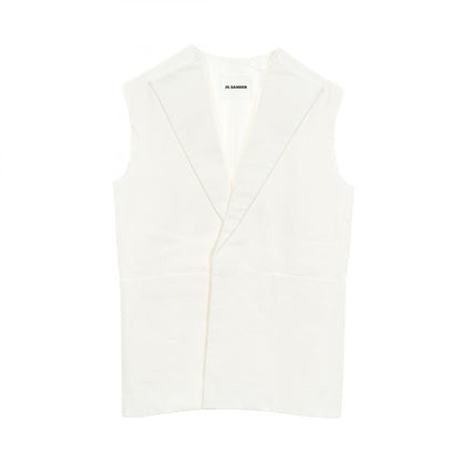 ベスト ジレ コットン ホワイト ジルサンダー トップス JIL SANDER